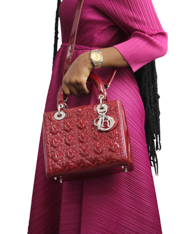 Lady dior red patent hotsell