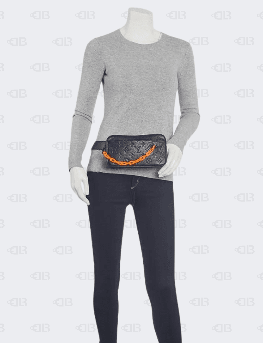 Louis Vuitton Taurillon Monogram Uniformes Solar Ray Soft Pochette Volga Belt Bag Black