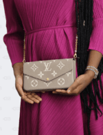 Louis Vuitton Felicie Pochette Monogram Empreinte Giant Beige