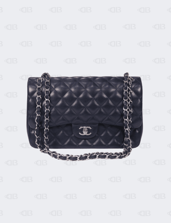 Chanel Navy Blue Jumbo Classic Lambskin Double Flap