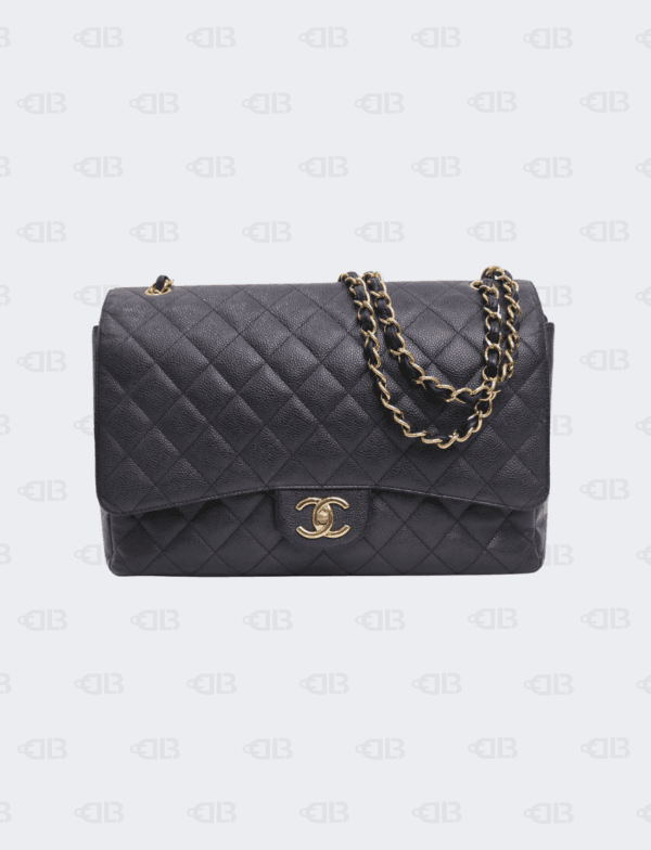 Chanel Black Caviar Maxi Double Flap Bag