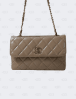 Chanel Trendy CC Lambskin Beige Clutch Bag