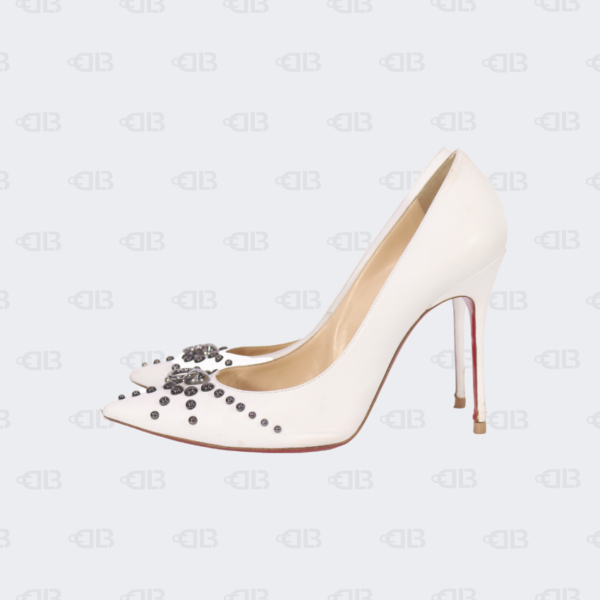 Christian Louboutin White  Door Knock Pumps Size 39