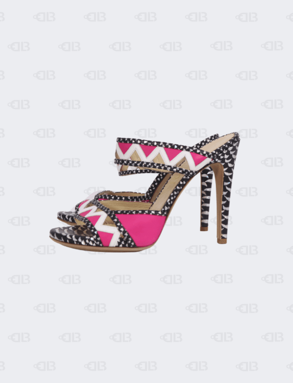 Aperlai Pink/Black Mules Size 39
