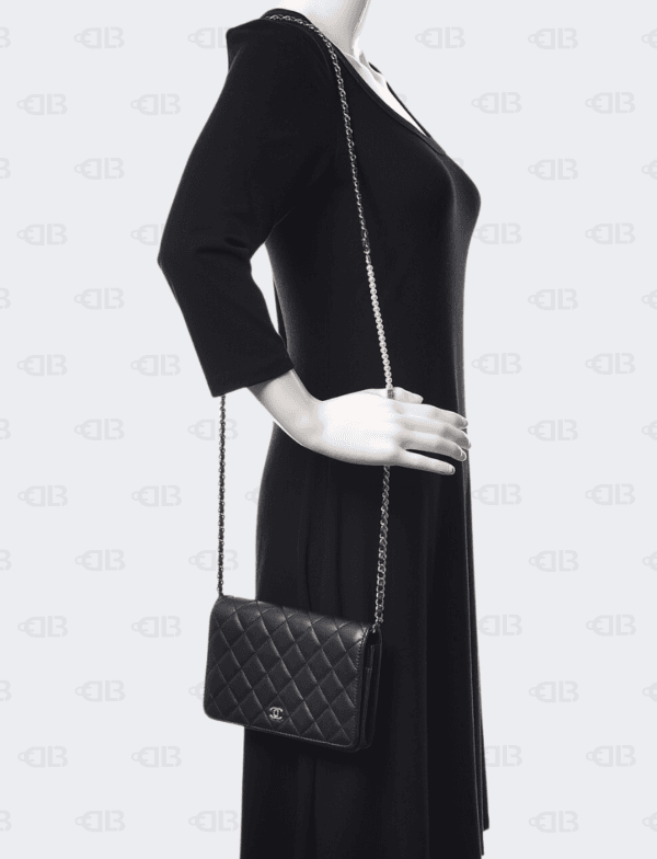 Chanel Limited Pearl Strap Wallet On Chain in Navy Lambskin