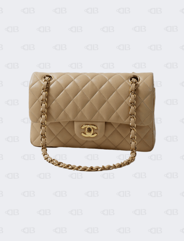Chanel Small Double Flap Lambskin Beige