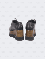 Stella Mc Cartney Metallic Rose Gold Faux Leather Elyse Platform Lace up Derby Sneakers Size