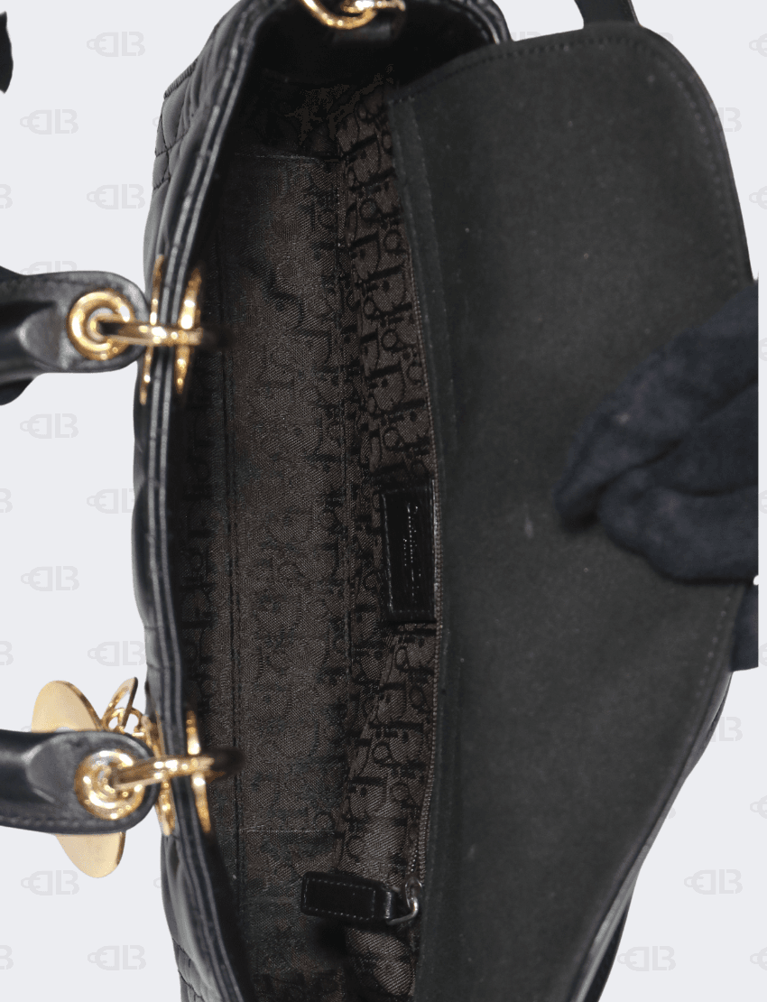 Christian Dior Small Lady D Joy Bag Black Cannage Lambskin