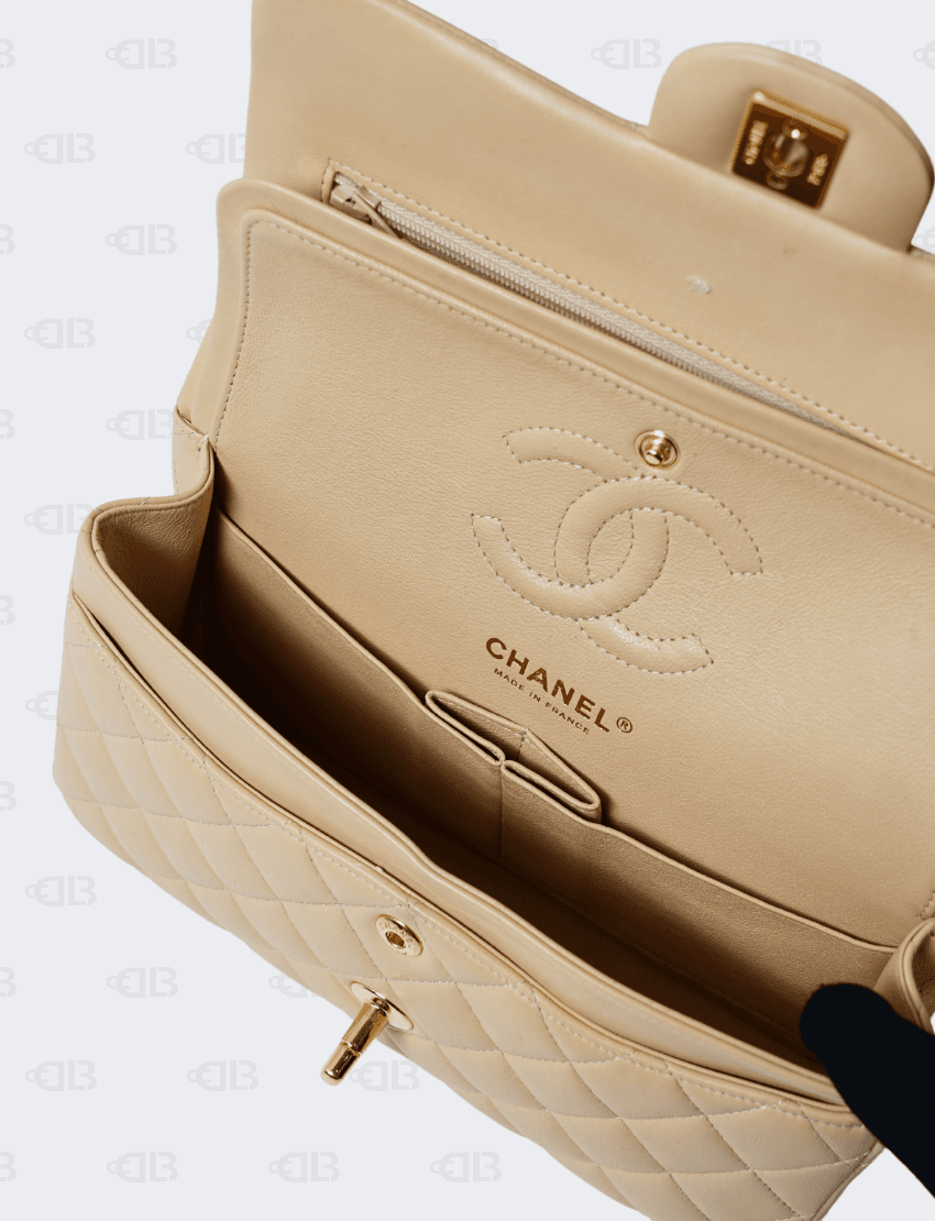 Chanel Mini Rectangular Flap Lambskin Beige