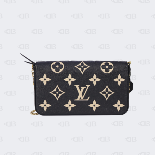 Louis Vuitton Felicie Pochette Bicolor Monogram Empreinte Giant Black