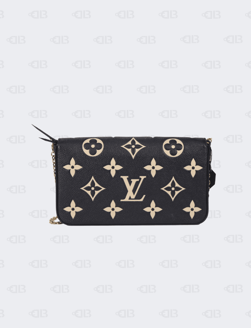 Louis Vuitton Felicie Pochette Bicolor Monogram Empreinte Giant Black