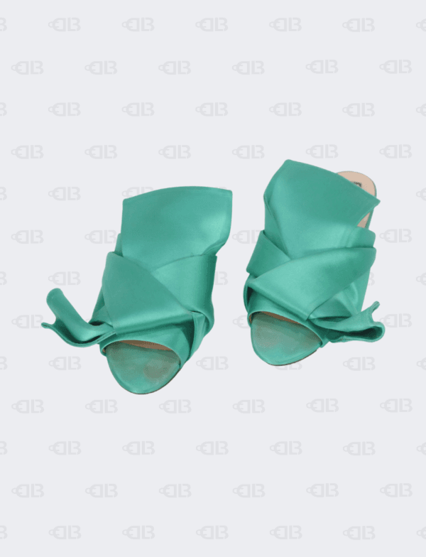 Nº21 Satin Green Bow Mules Size