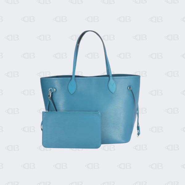 Louis Vuitton Cyan Epi Leather Neverfull MM Bag with Pouch