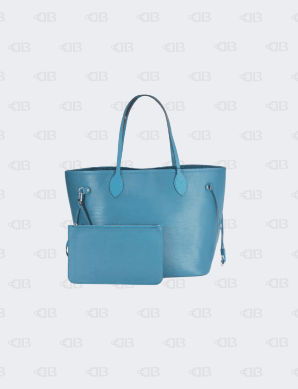 Louis Vuitton Cyan Epi Leather Neverfull MM Bag with Pouch