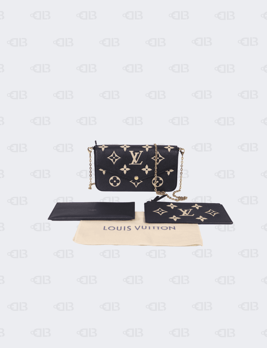 Louis Vuitton Felicie Pochette Bicolor Monogram Empreinte Giant Black