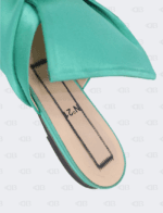NÂș21 Satin Green Bow Mules Size