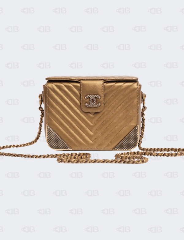 Chanel Bronze Rock Corner Chevron Shoulder Bag