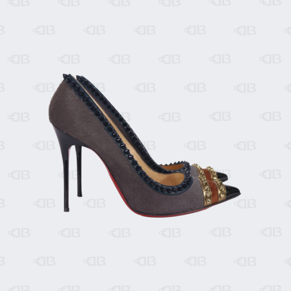 Christian Louboutin Multicolor Calf Hair and Leather Malabar Hill Spike Pointed Toe Pumps Size