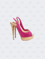 Christian Louboutin Pink Suede Slingback Lady Peep - Toe Sandals Size