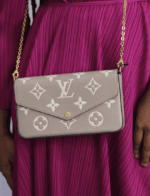 Louis Vuitton Felicie Pochette Monogram Empreinte Giant Beige