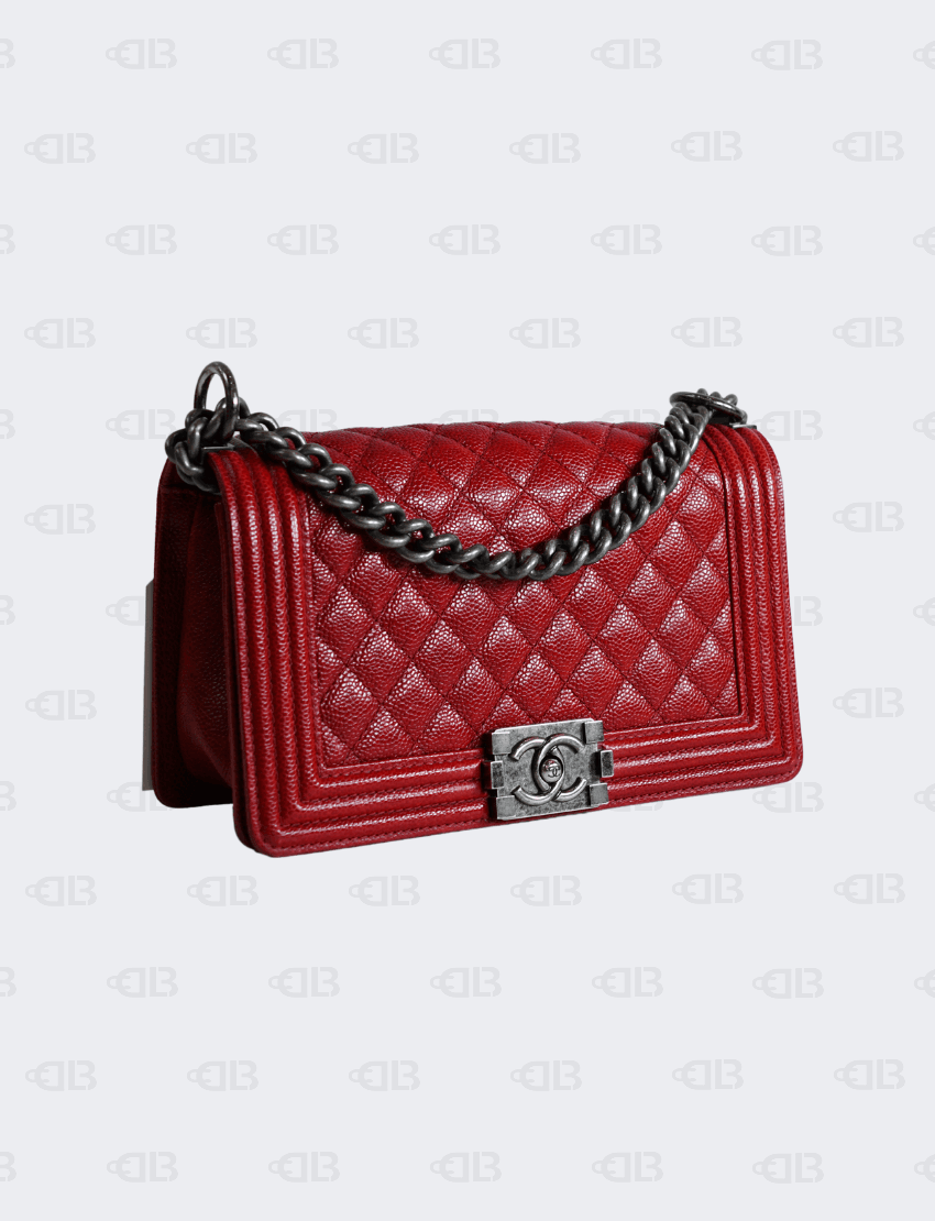 Chanel Medium Red Caviar Leboy Flap Bag