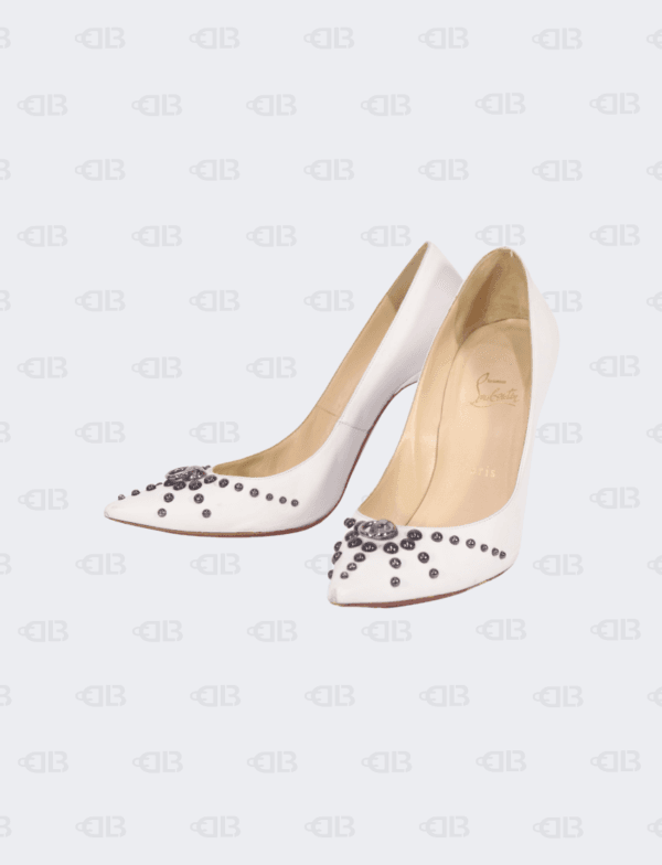 Christian Louboutin White  Door Knock Pumps Size