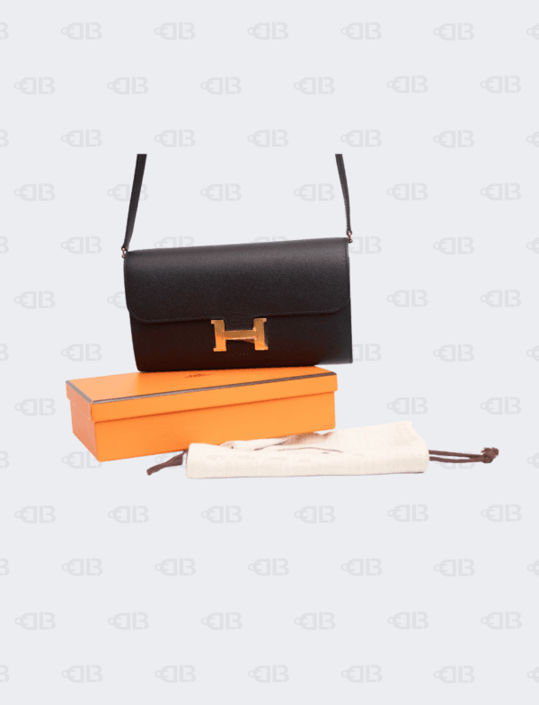 Hermes Black Constance To Go Black with Gold Hardware