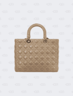 Lady Dior Beige Cannage Quilted Leather Large