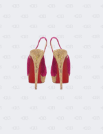 Christian Louboutin Pink Suede Slingback Lady Peep - Toe Sandals Size