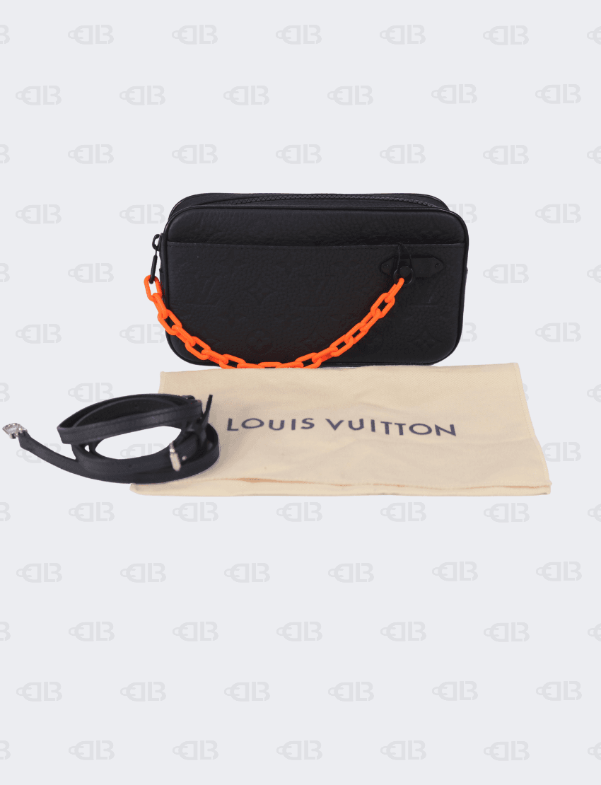 Louis Vuitton Taurillon Monogram Uniformes Solar Ray Soft Pochette Volga Belt Bag Black