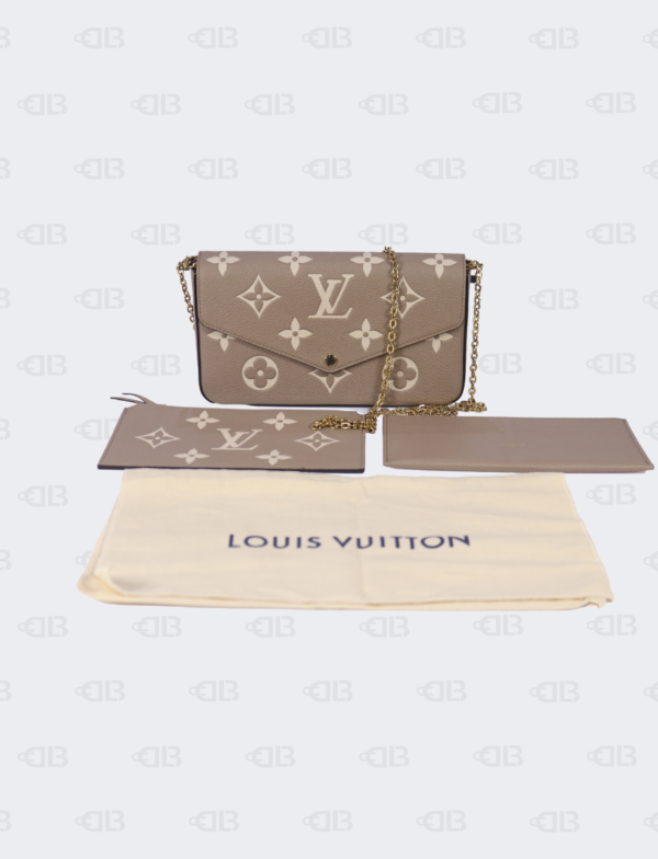 Louis Vuitton Felicie Pochette Monogram Empreinte Giant Beige