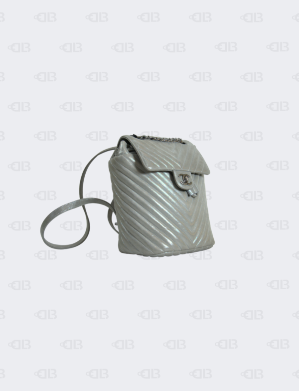 Chanel Metallic Chevron Calf Leather Drawstring Backpack | D' Lady Boss ...