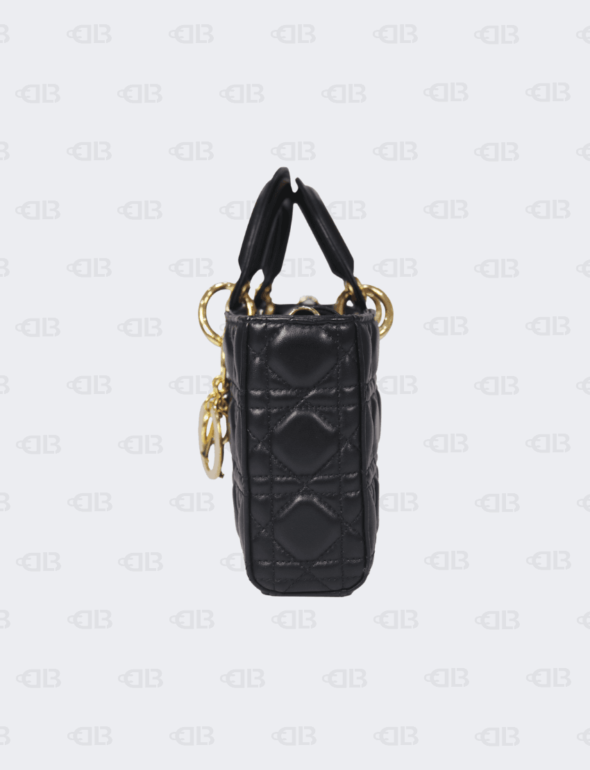 Christian Dior Small Lady D Joy Bag Black Cannage Lambskin