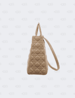 Lady Dior Beige Cannage Quilted Leather Large