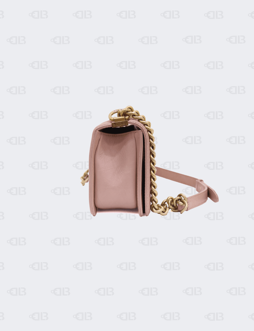 Chanel Aged Calfskin Quilted Medium Jacket Boy Flap Pink