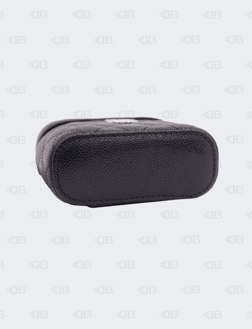 Chanel Caviar Quilted Small Handle with Care Vanity Case With Chain Black