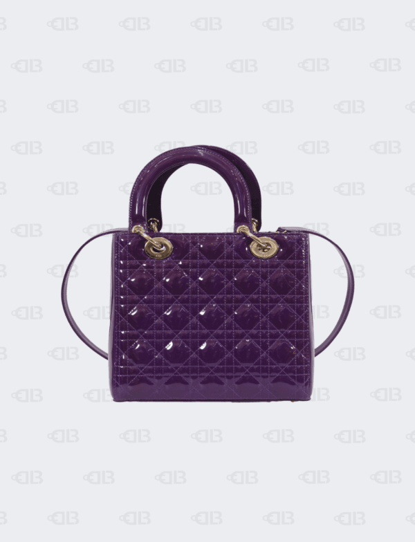 Lady Dior Purple Patent Cannage Medium