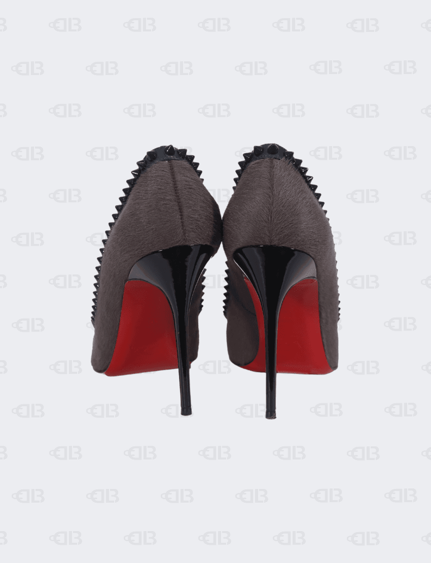 Christian Louboutin Multicolor Calf Hair and Leather Malabar Hill Spike Pointed Toe Pumps Size