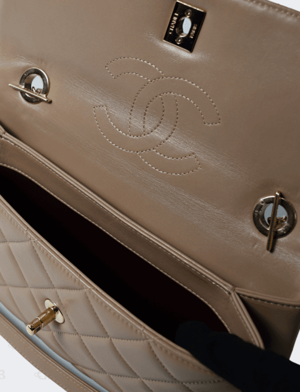 Chanel Trendy CC Lambskin Beige Clutch Bag