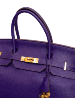 Hermes Ultraviolet Clemence Birkin 35 Gold Hardware