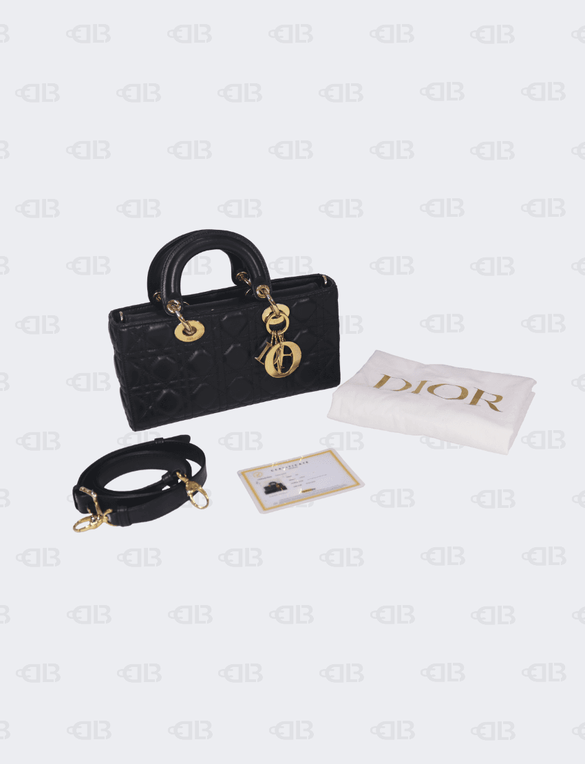 Christian Dior Small Lady D Joy Bag Black Cannage Lambskin