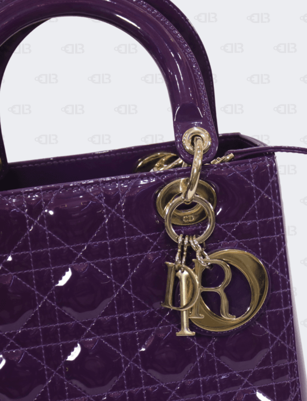 Lady Dior Purple Patent Cannage Medium