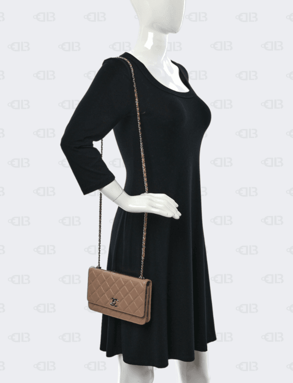 Chanel Trendy CC Lambskin Beige Clutch Bag