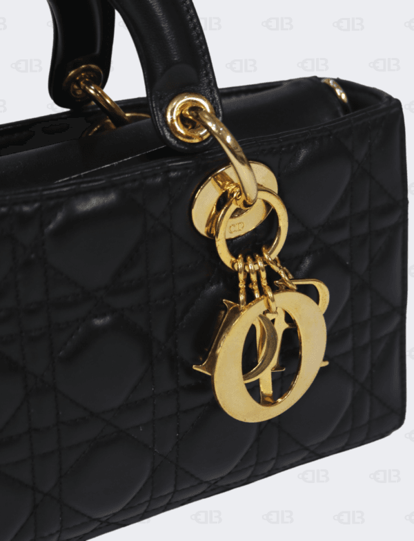 Christian Dior Small Lady D Joy Bag Black Cannage Lambskin
