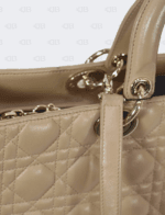 Lady Dior Beige Cannage Quilted Leather Large