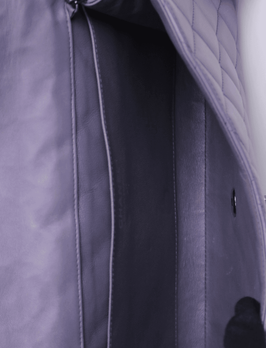 Chanel Classic Purple Flap Clutch with Chain Lambskin