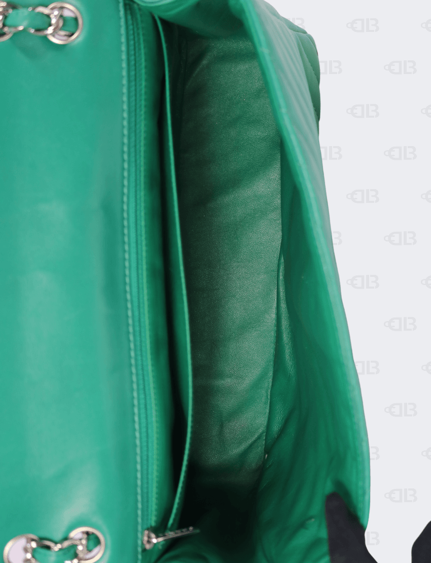 Chanel Lambskin Chevron Quilted Jumbo Single Flap Bag