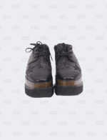 Stella Mc Cartney Metallic Rose Gold Faux Leather Elyse Platform Lace up Derby Sneakers Size