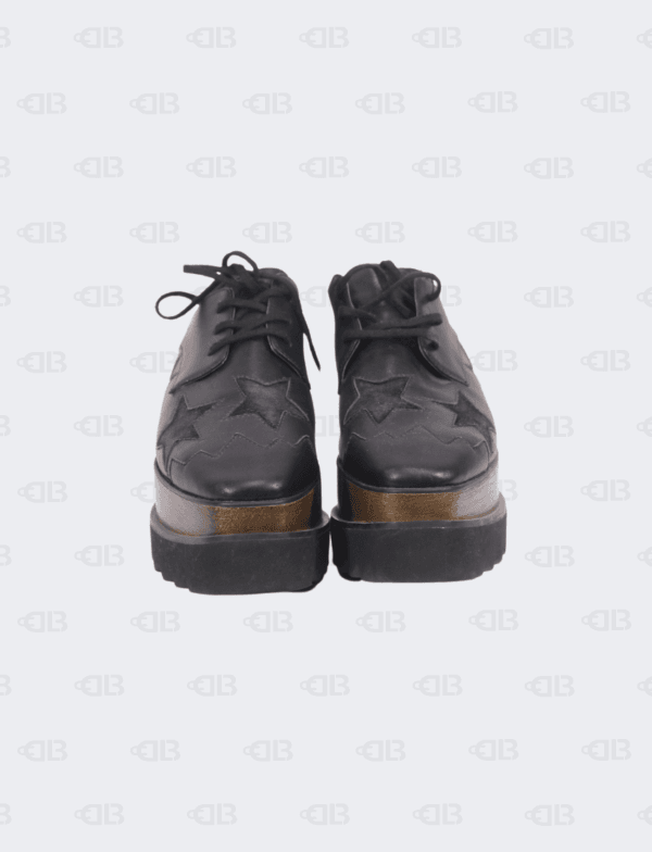 Stella Mc Cartney Metallic Rose Gold Faux Leather Elyse Platform Lace up Derby Sneakers Size