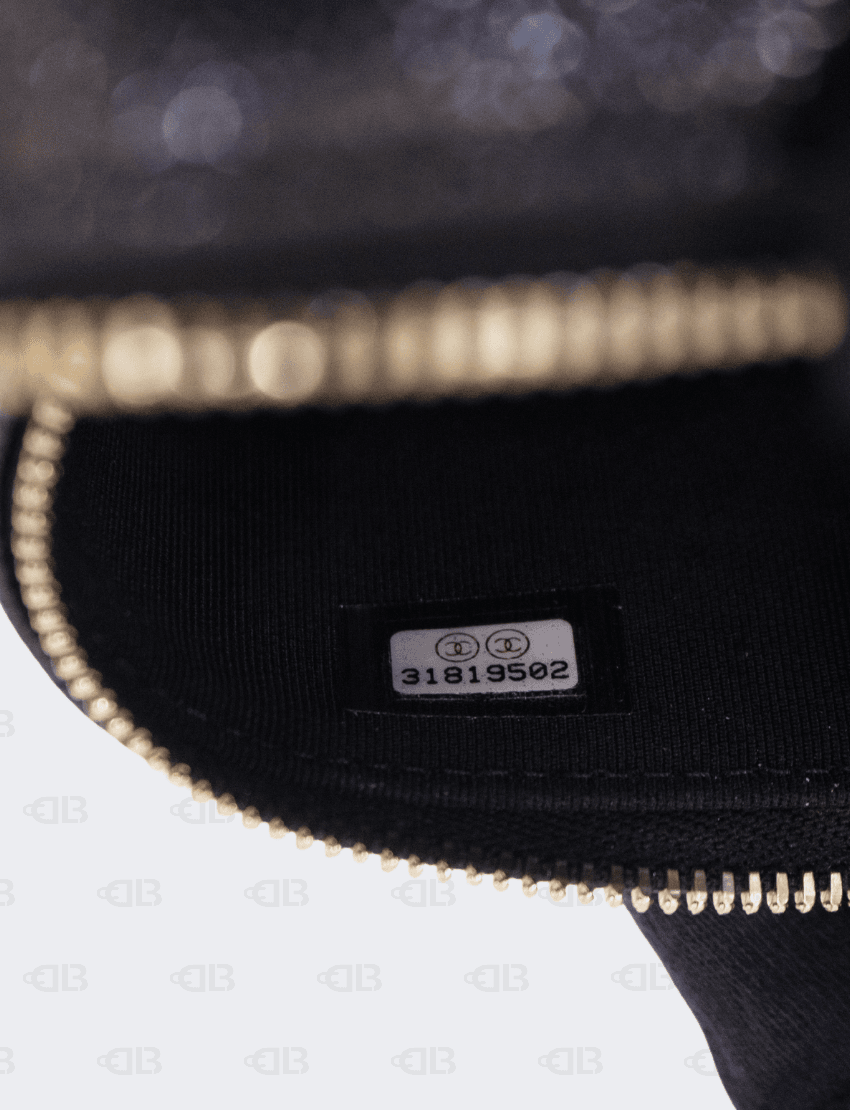 Chanel Caviar Quilted Small Handle with Care Vanity Case With Chain Black